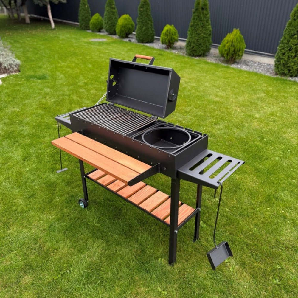 Мангал-барбекю 5 мм усиленный с подставкой под казан на 13 шампуров