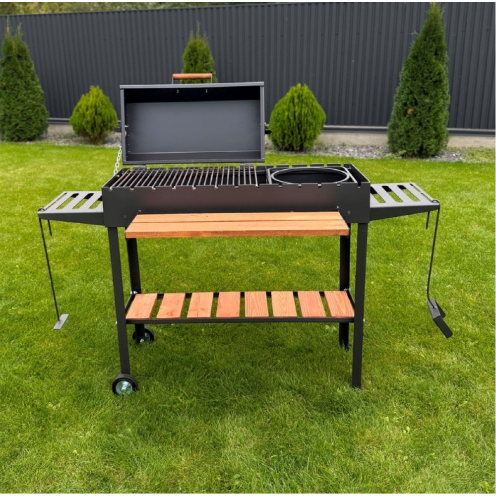 Мангал-барбекю 5 мм посилений з підставкою під казан на 13 шампурів