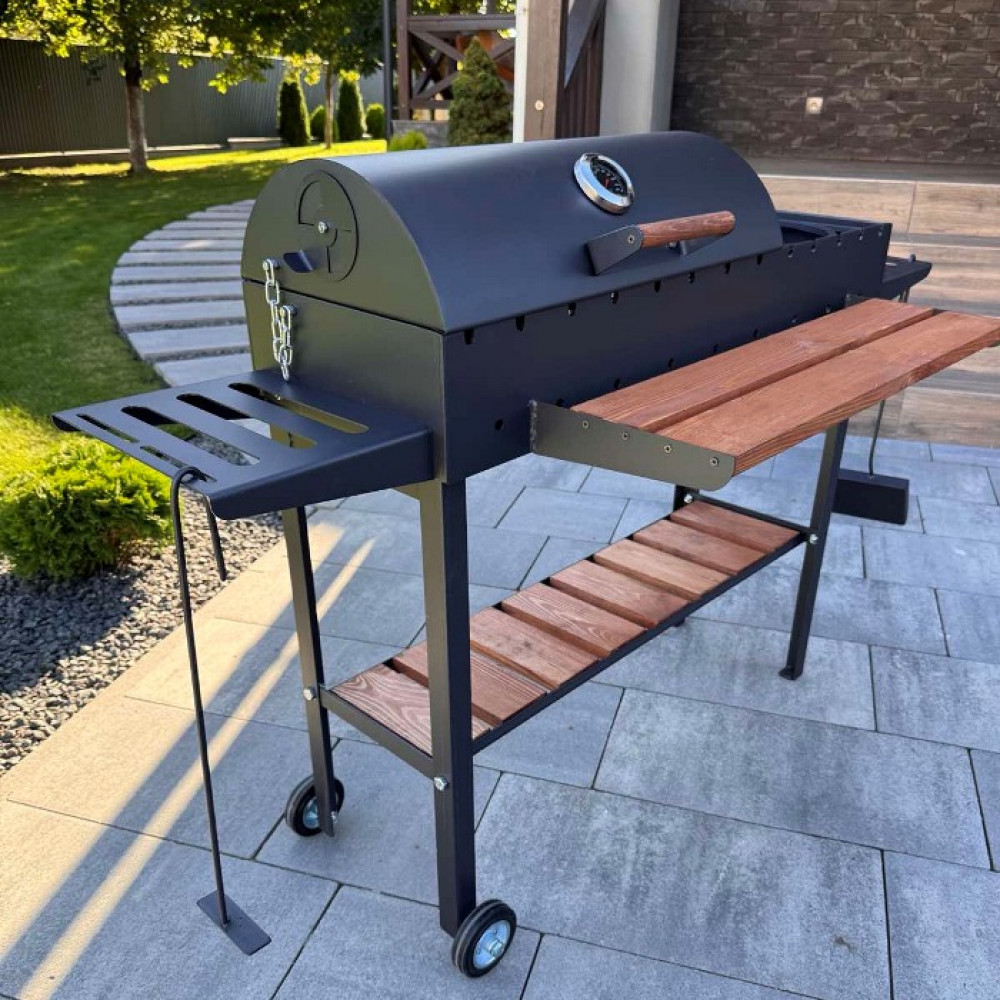 Мангал-барбекю 5 мм посилений на 13 шампурів з підставкою під казан та решіткою-гриль