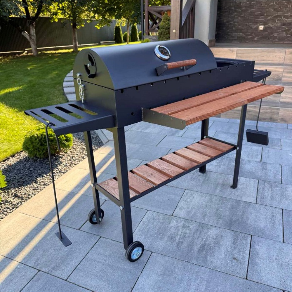 Мангал-барбекю 5 мм усилен на 13 шампуров с подставкой под котел и решеткой-гриль.