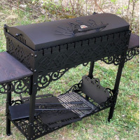 Мангал-барбекю 6 мм Diamond с крышкой и термометром