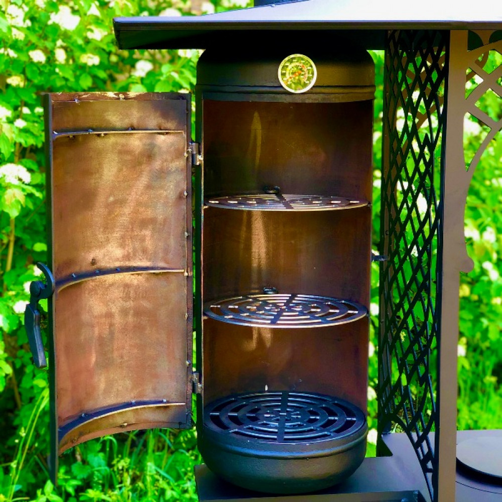 Мангал-барбекю коптильня з пічкою під казан LEGENDA