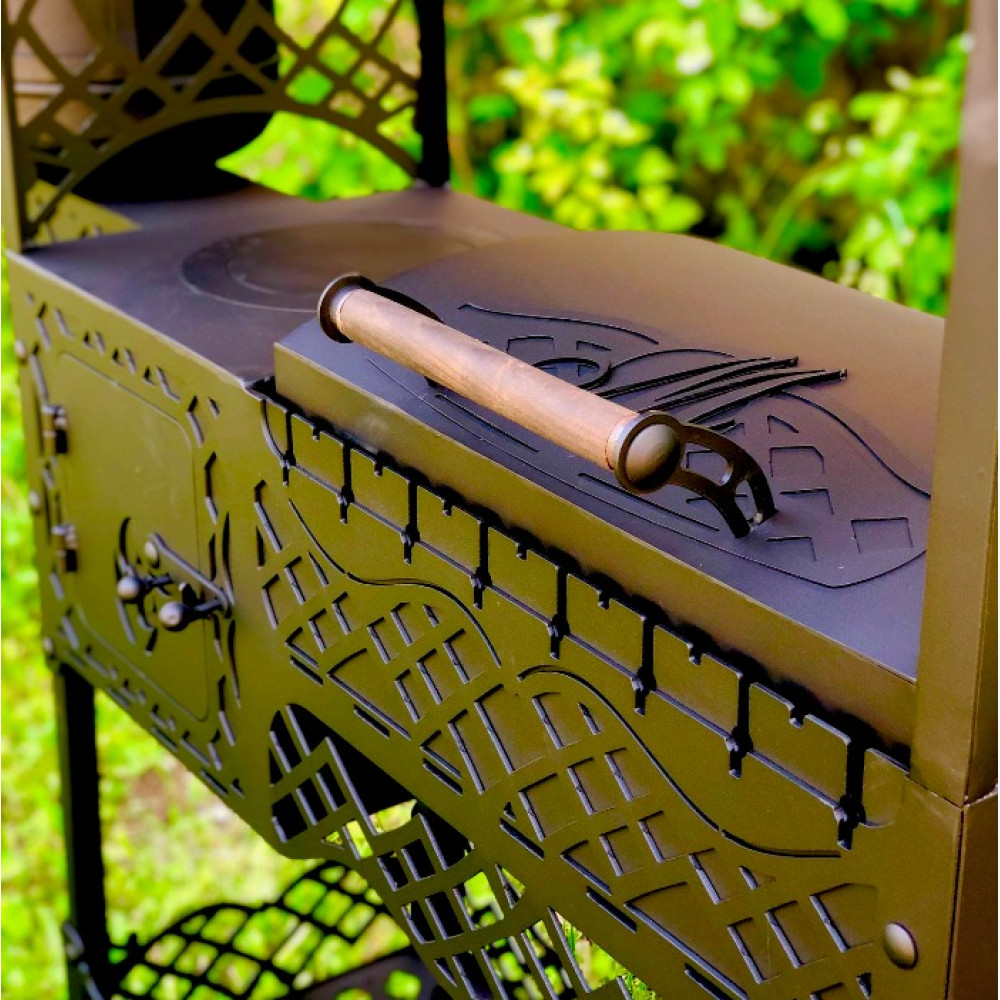 Мангал-барбекю коптильня з пічкою під казан LEGENDA