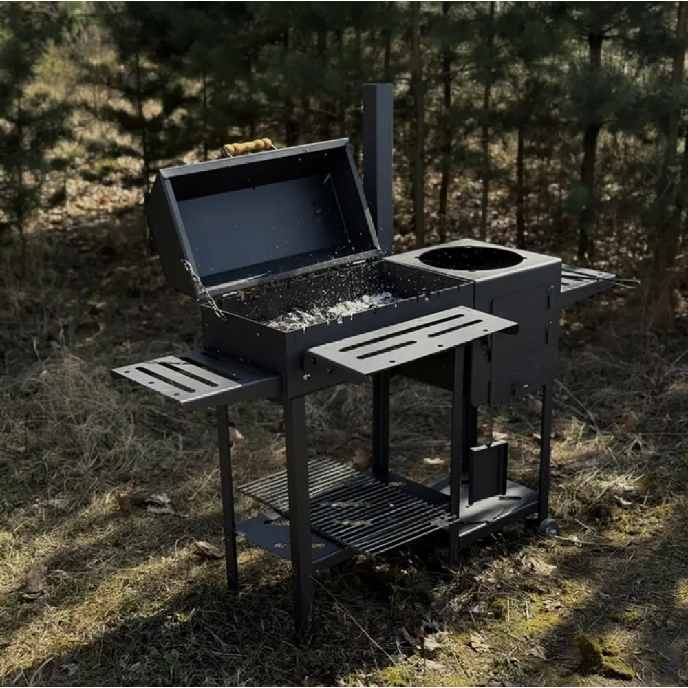 Мангал-гриль 4 мм з пічкою для казана на 8 шампурів