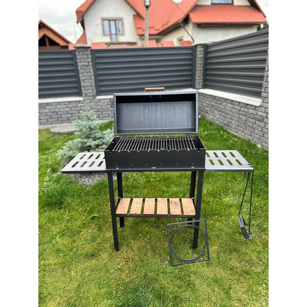 Мангал-гриль 4 мм посилений на 10 шампурів з решіткою-гриль