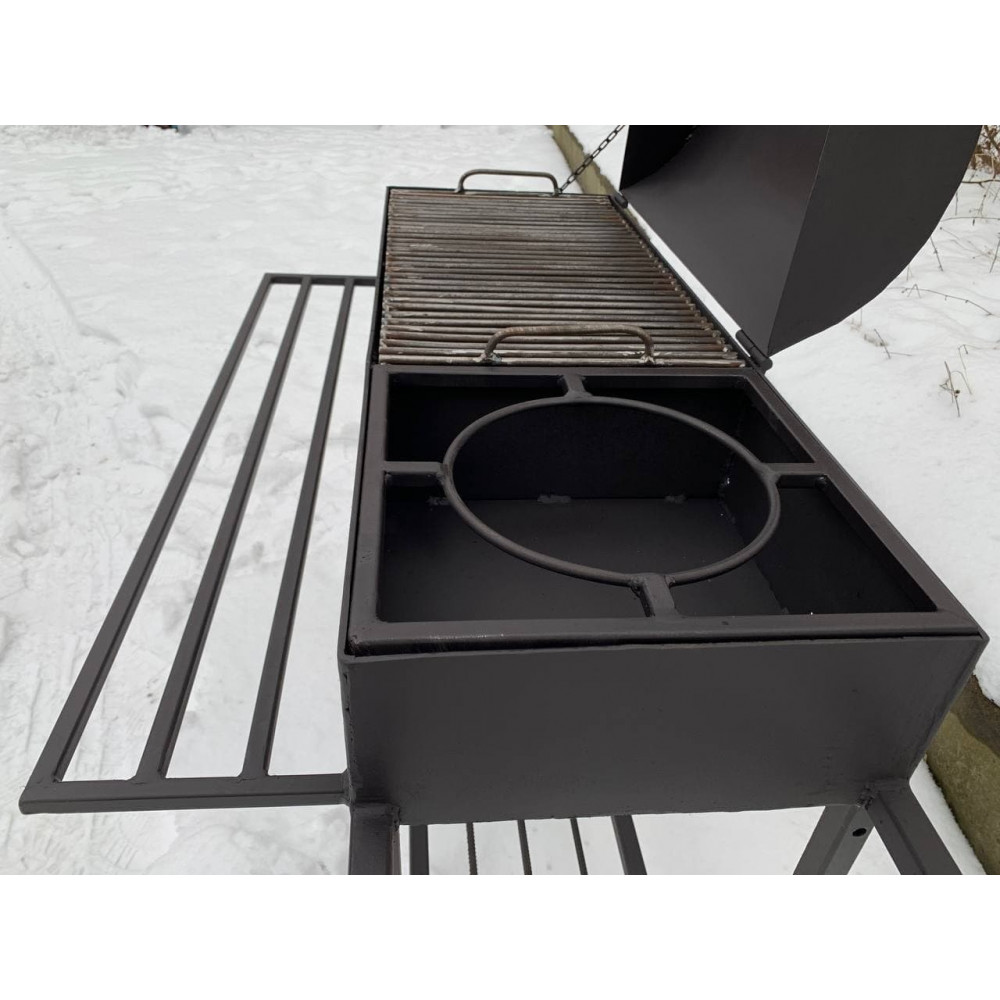 Мангал-гриль 5 мм на 11 шампурів з решіткою-гриль та підставкою під казан + ПОДАРУНОК