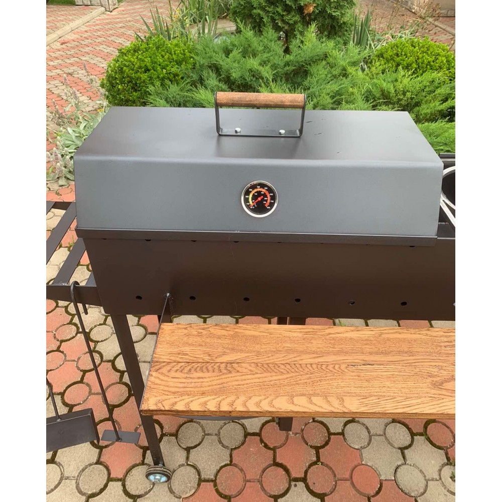 Мангал-гриль 5 мм посилений на 13 шампурів зі зйомною кришкою