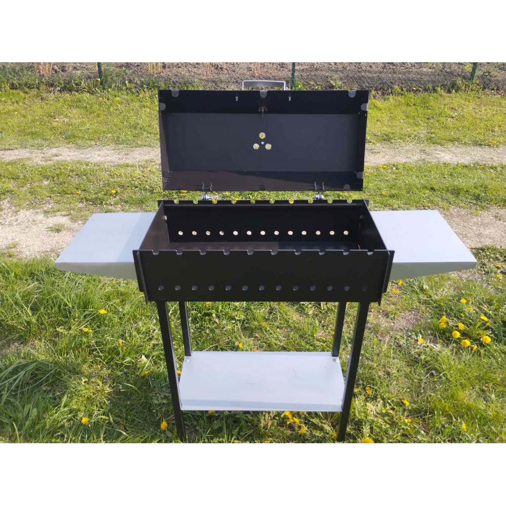 Мангал-гриль розбірний на 10 шампурів з решіткою та підставкою під казан