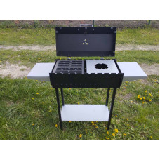 Мангал-гриль розбірний на 10 шампурів з решіткою та підставкою під казан