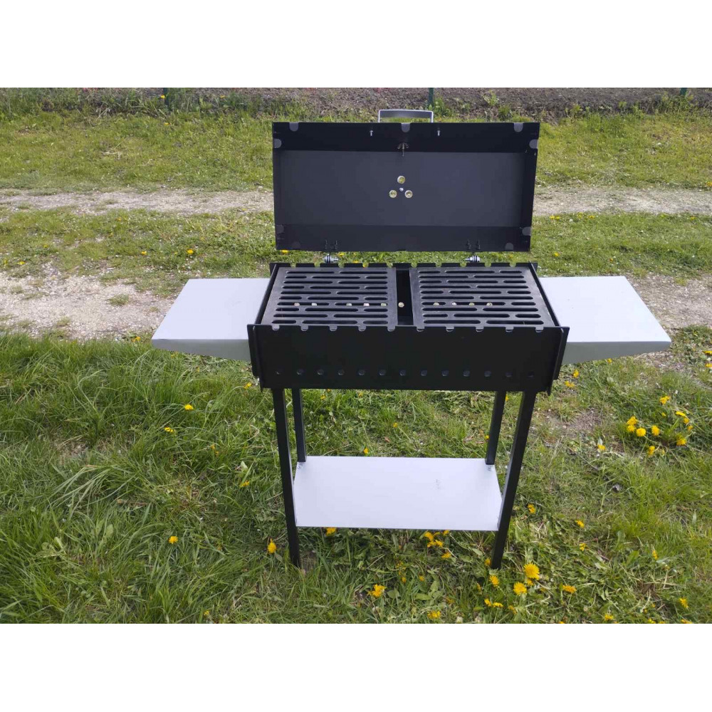 Мангал-гриль розбірний на 10 шампурів з решіткою та підставкою під казан