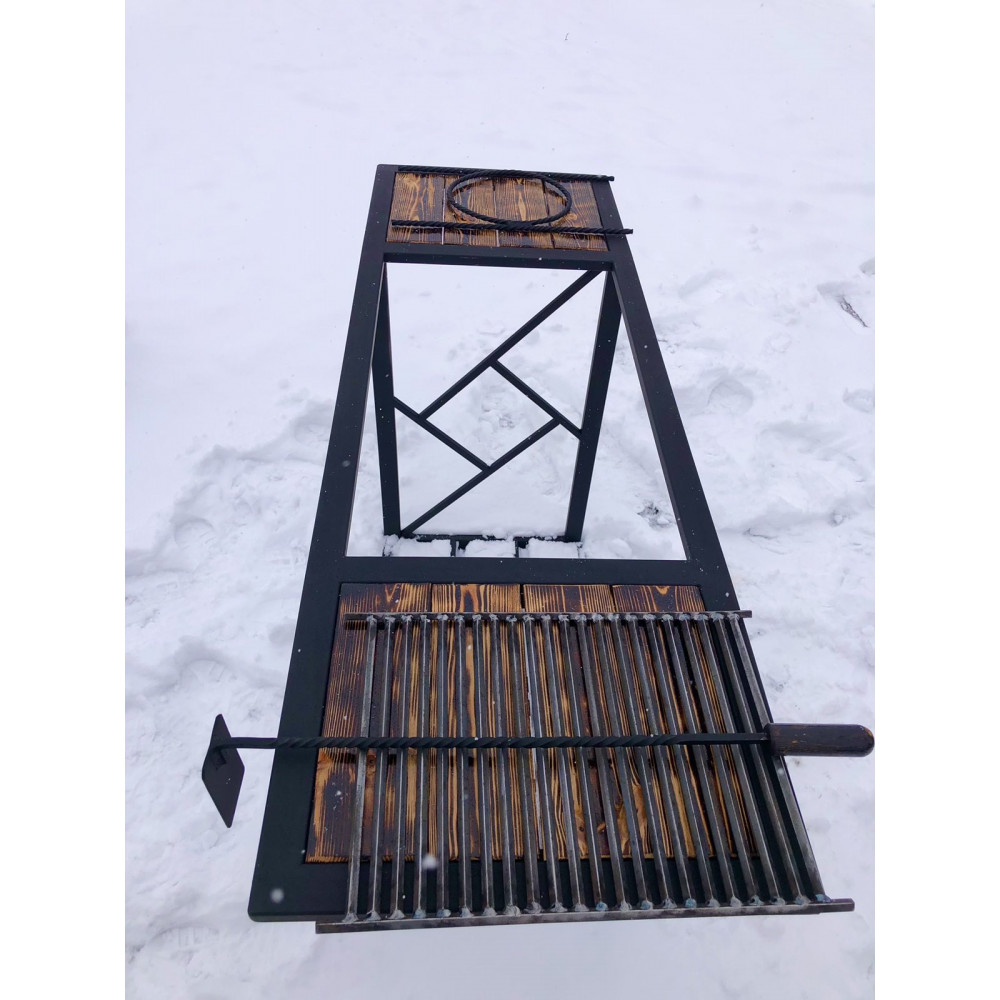 Мангал-лофт на 13 шампуров с решеткой-гриль и подставкой под казан