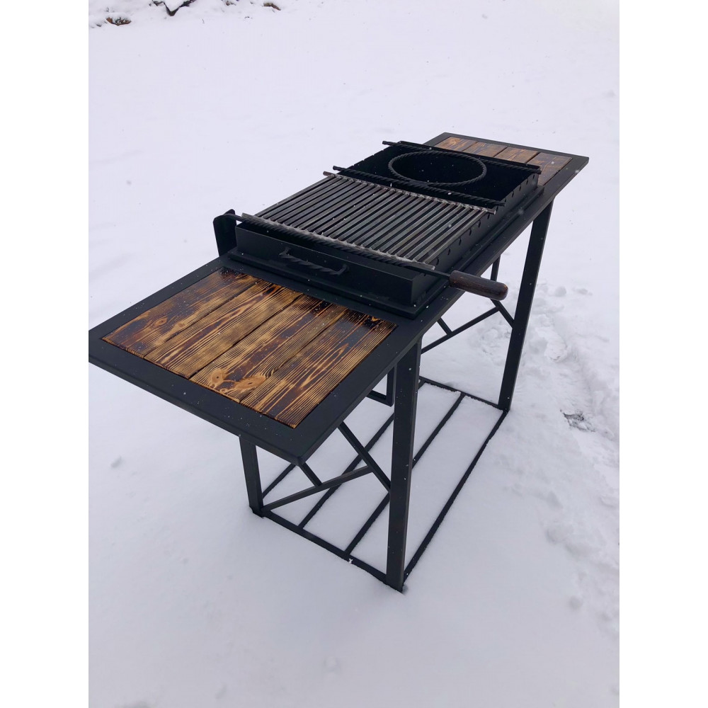 Мангал-лофт на 13 шампуров с решеткой-гриль и подставкой под казан