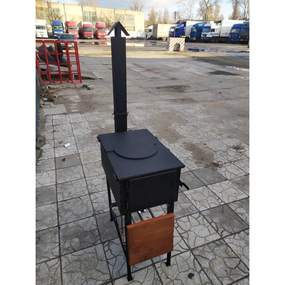 Мангал-піч для казана, буржуйка з трубою + ПОДАРУНОК