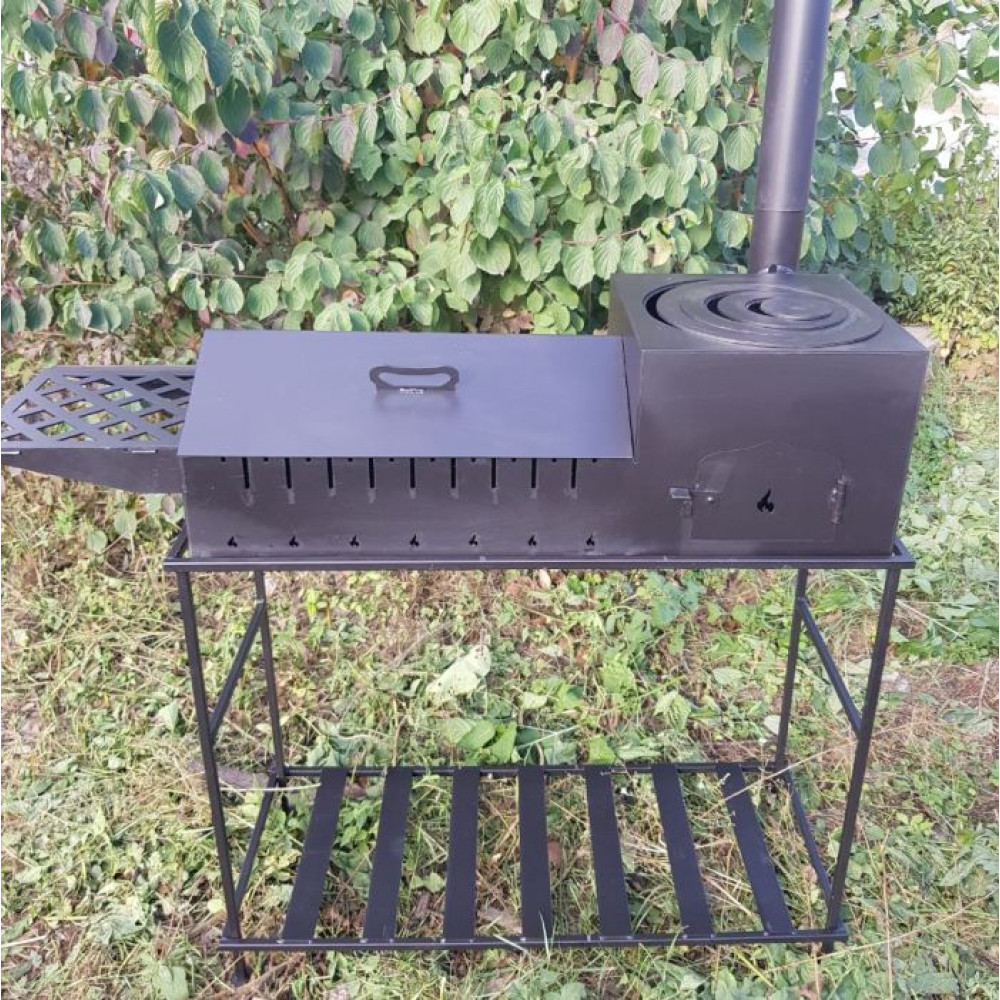 Мангал-піч-барбекю 4 мм на 10 шампурів з трубою