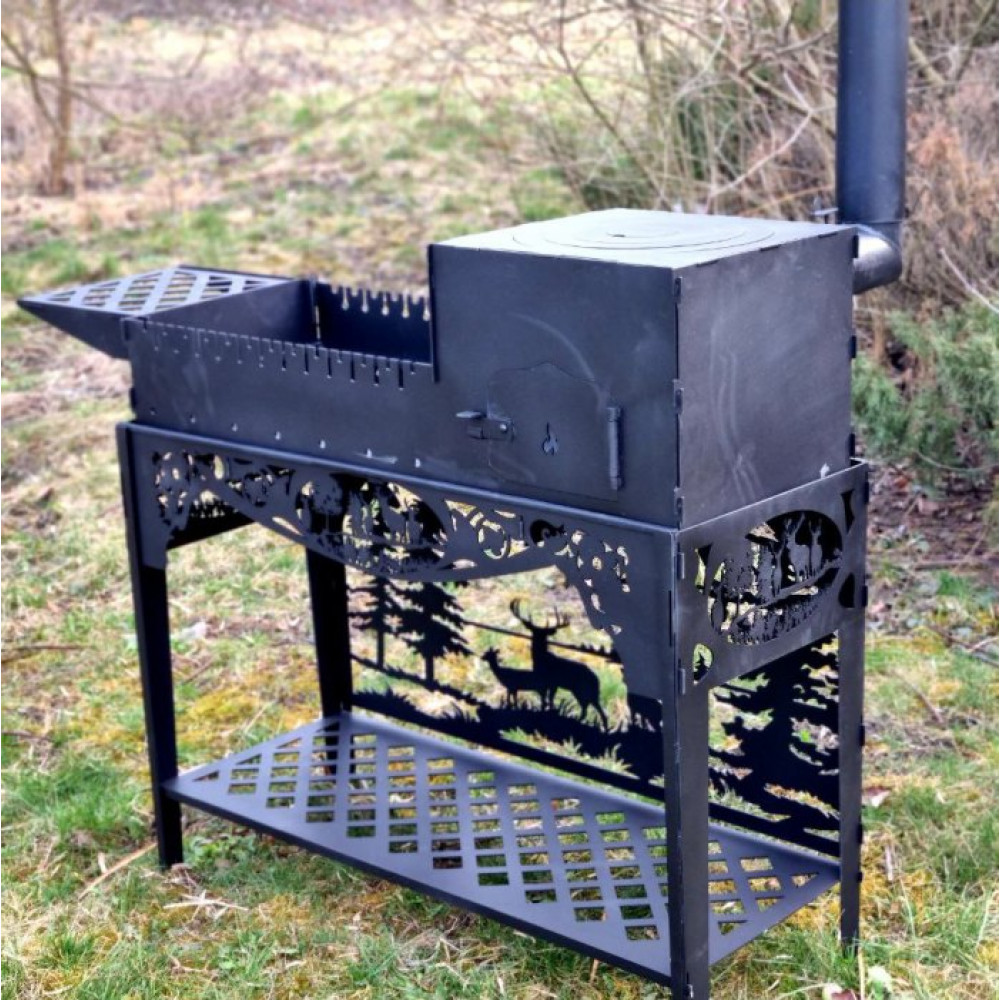 Мангал-піч 4 мм на 13 шампурів