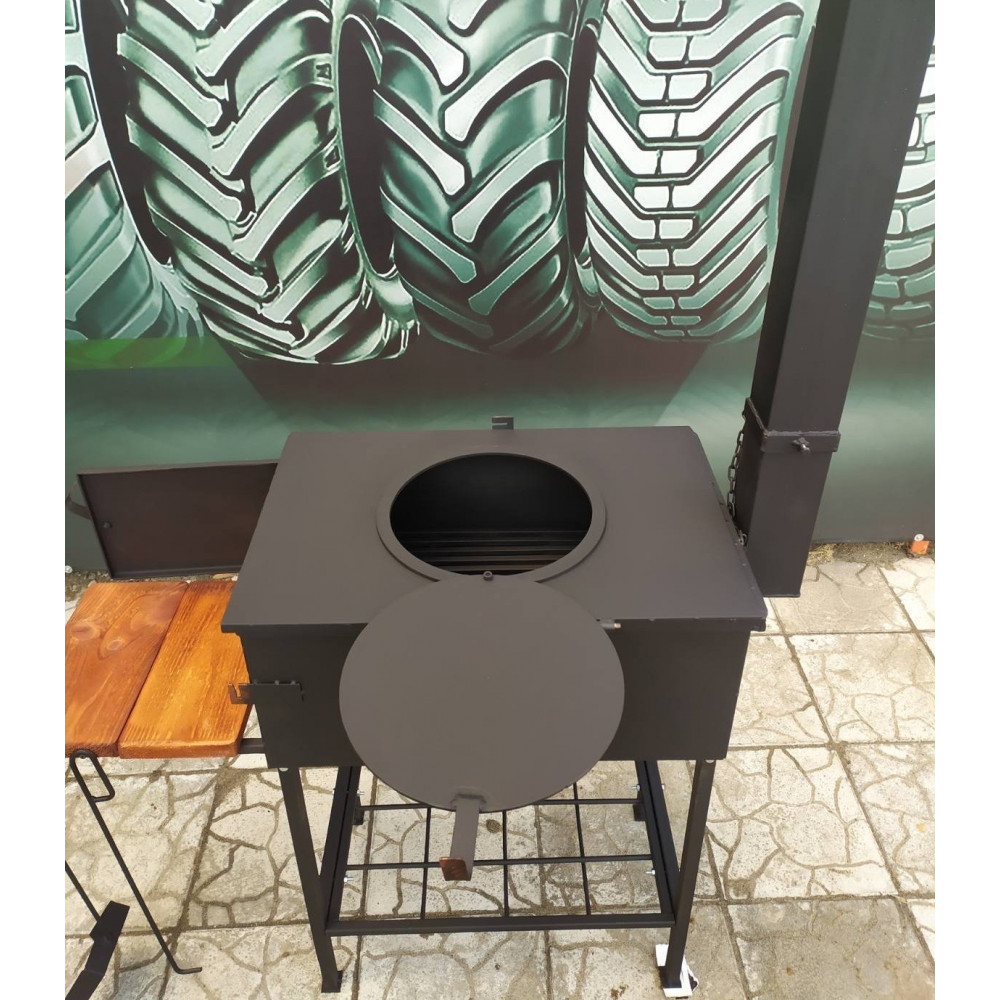 Мангал-піч для казана, буржуйка з трубою + ПОДАРУНОК