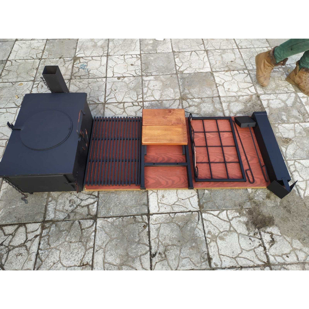 Мангал-піч для казана, буржуйка з трубою + ПОДАРУНОК