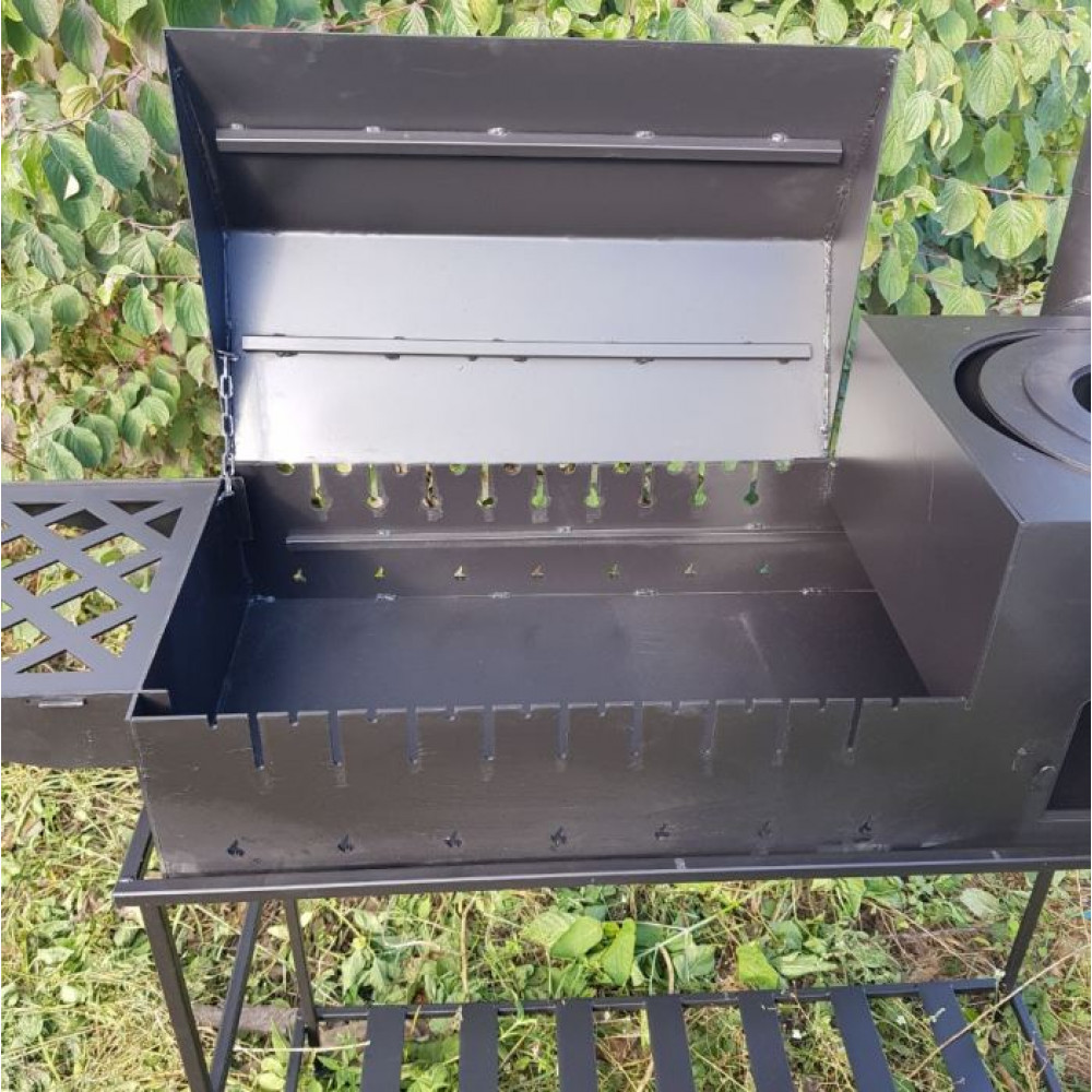 Мангал-піч-барбекю 4 мм на 10 шампурів з трубою