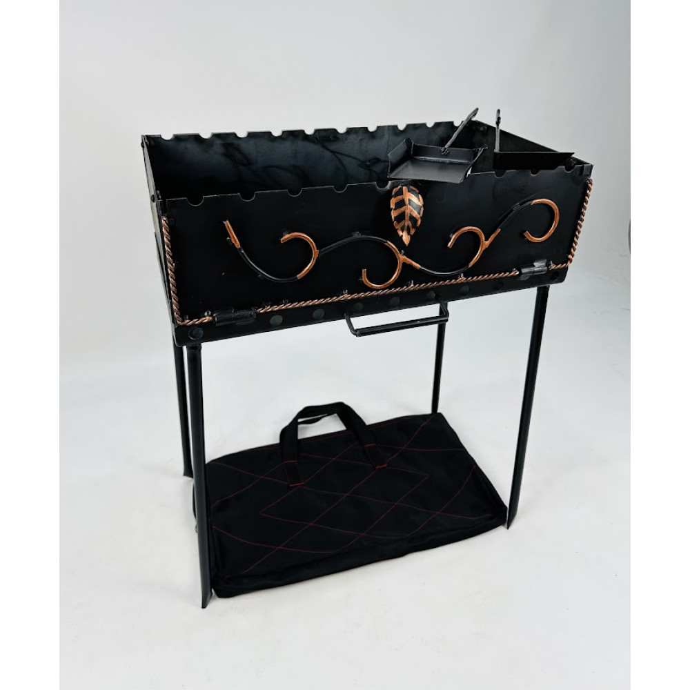 Мангал-чемодан 2 мм на 10 шампурів з чохлом