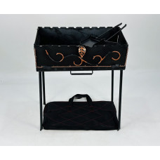 Мангал-чемодан 2 мм на 10 шампурів з чохлом