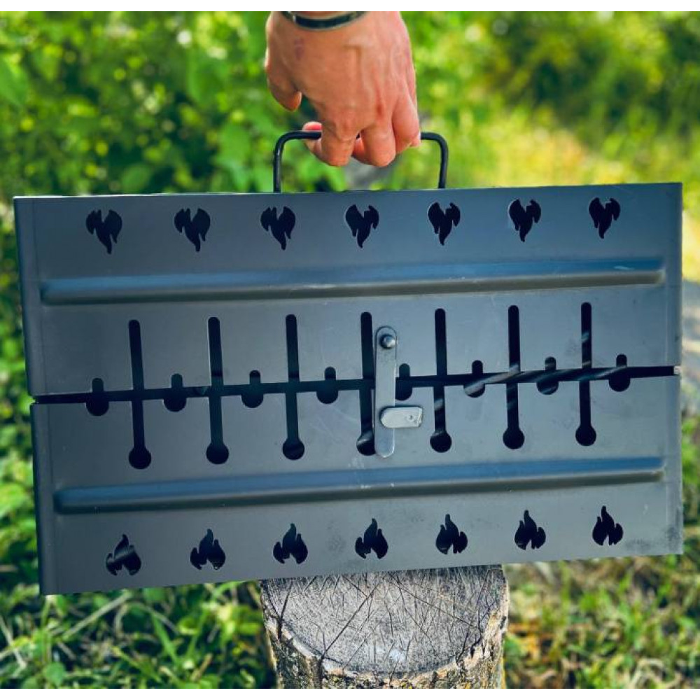 Мангал-чемодан 2 мм на 6 шампурів