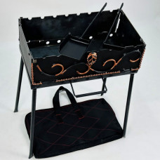 Мангал-чемодан 2 мм на 8 шампурів в чохлі, совком і кочергою