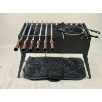 Мангал-чемодан 3 мм з шампурами, підставкою під казан та чохлом