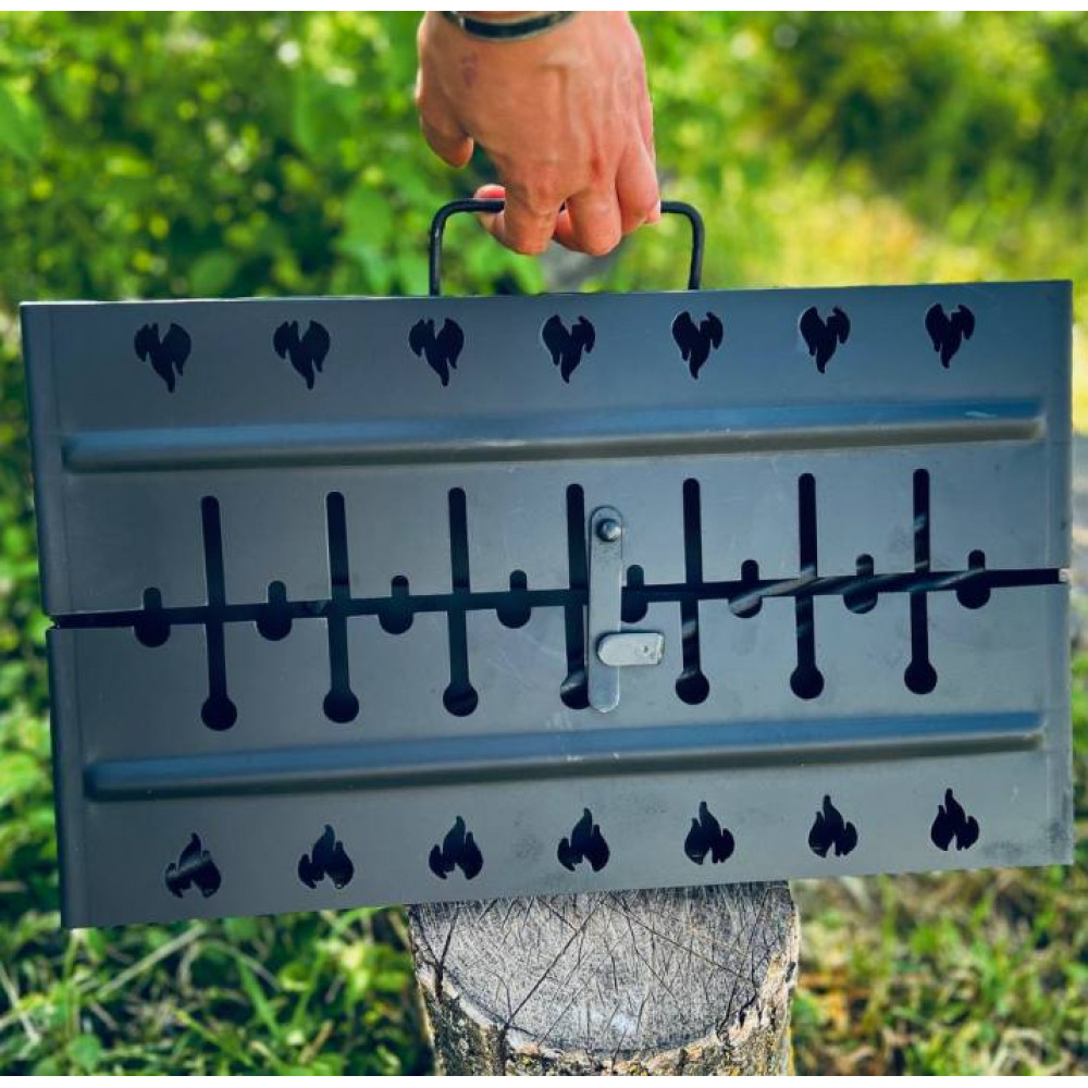 Мангал-чемодан 3 мм на 10 шампурів