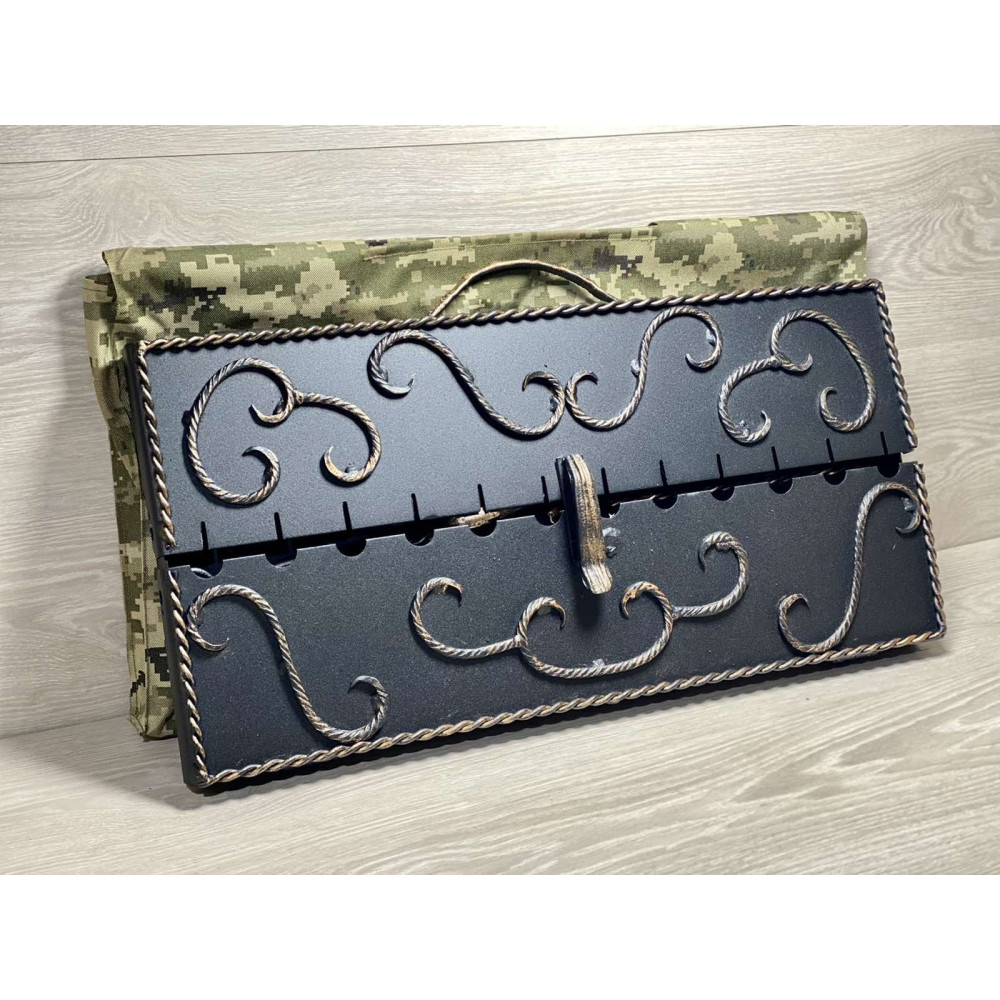 Мангал-чемодан 3 мм на 12 шампурів з чохлом, совком, кочергою