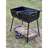 Мангал-чемодан 3 мм на 12 шампуров в чехле, совком и кочергой