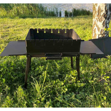 Мангал-чемодан Steelger 3 мм на 6 шампуров с двойным дном