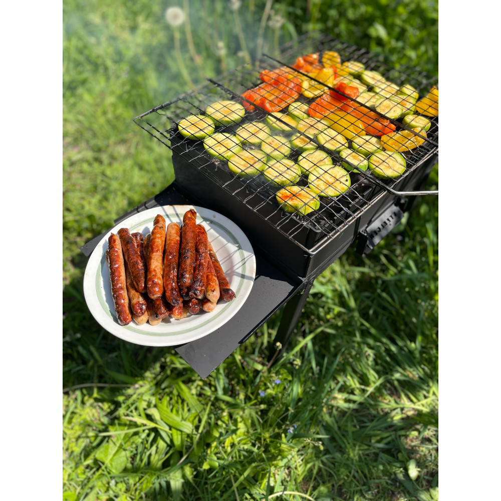 Мангал-чемодан Steelger 3 мм на 6 шампурів з подвійним дном 