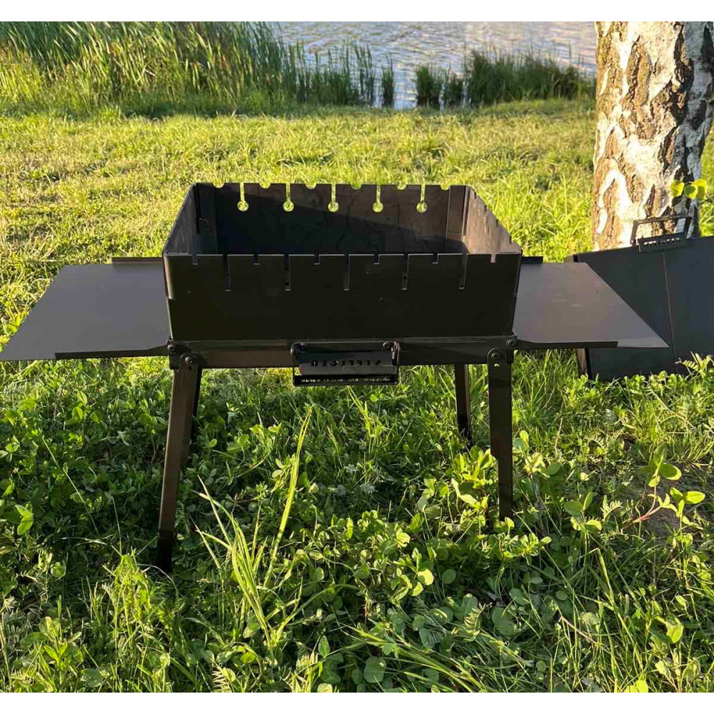 Мангал-чемодан Steelger 3 мм з подвійним дном на 6 шампурів