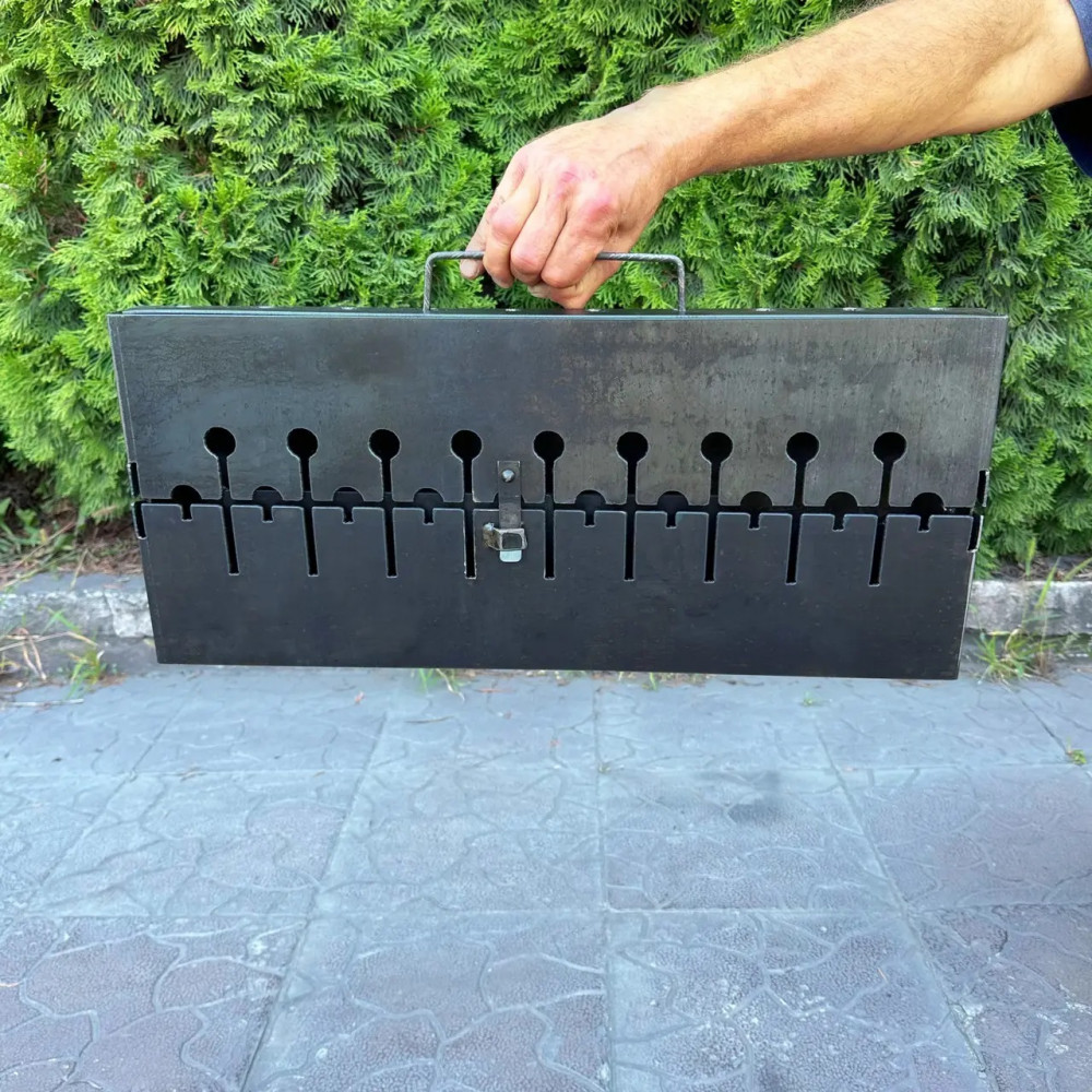 Мангал-чемодан на 10 шампурів, 2 мм сталь