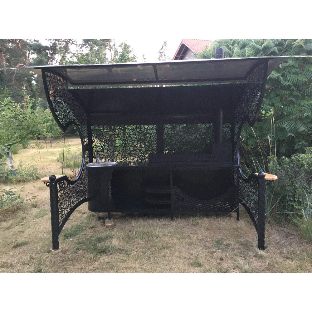 Мангальный комлекс LORD с мойкой и печкой + подарок: набор шампуров