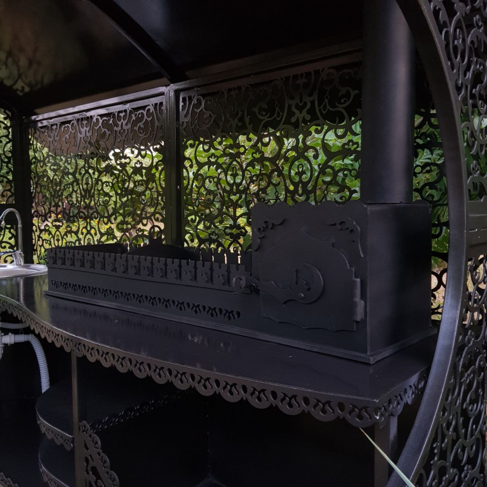 Мангальный комлекс LORD с мойкой и печкой + подарок: набор шампуров