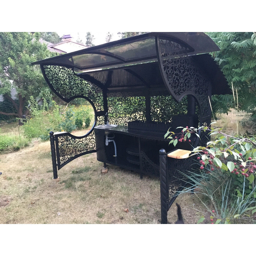 Мангальный комлекс LORD с мойкой и печкой + подарок: набор шампуров