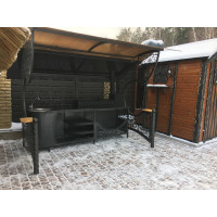 Мангальний комплекс LORD з мийкою та пічкою+ подарок: набор шампуров