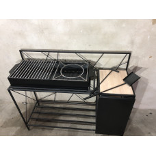 Мангал Лофт 4 мм з решіткою-гриль та підставкою під казан