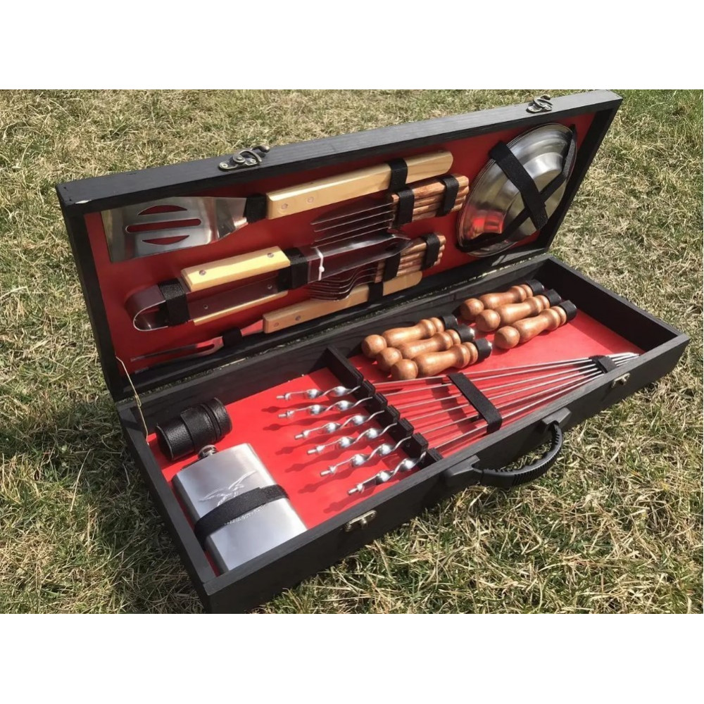 Набір шампурів у подарунковому кейсі (Р-008)