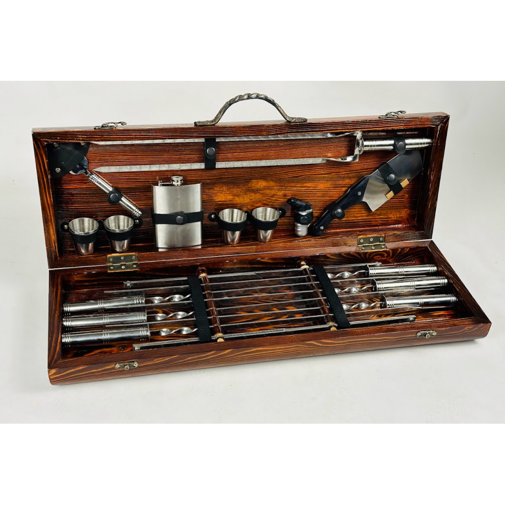 Набір шампурів подарунковий Silver Black (7904)