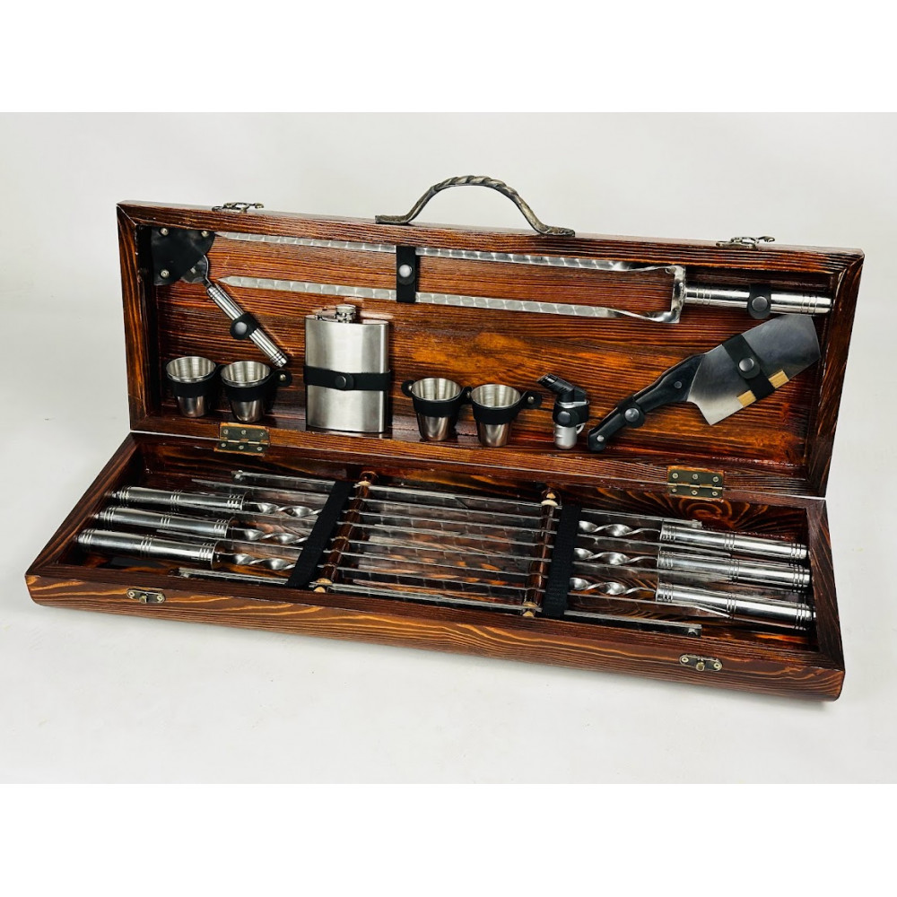 Набір шампурів подарунковий Silver Black (7904)