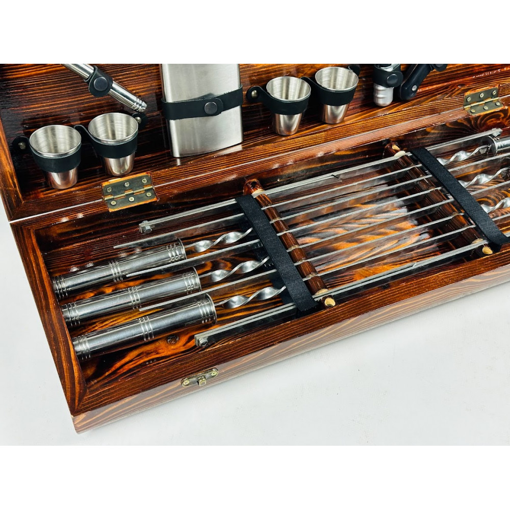 Набір шампурів подарунковий Silver Black (7904)