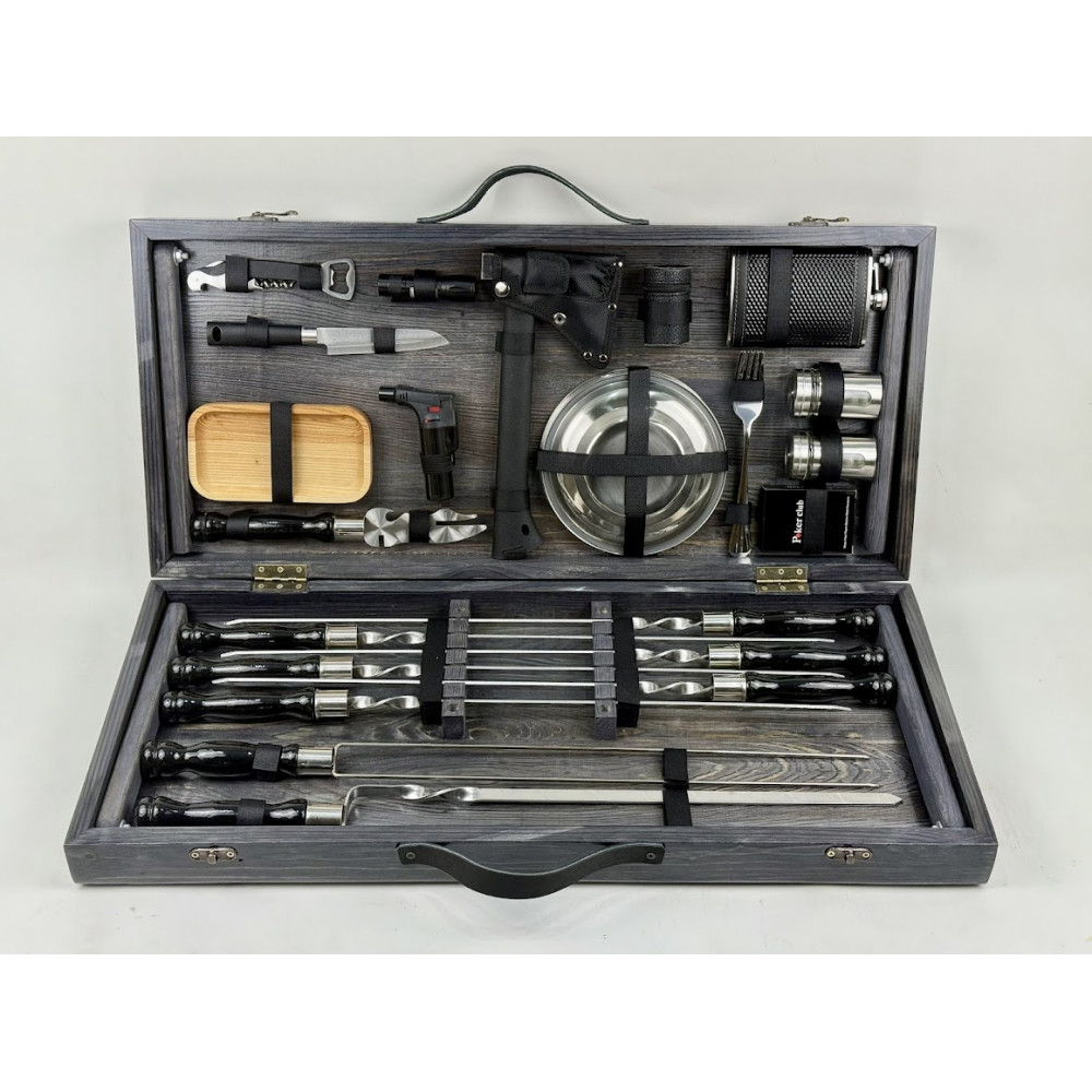 Набір шампурів подарунковий у кейсі-столику (7514)