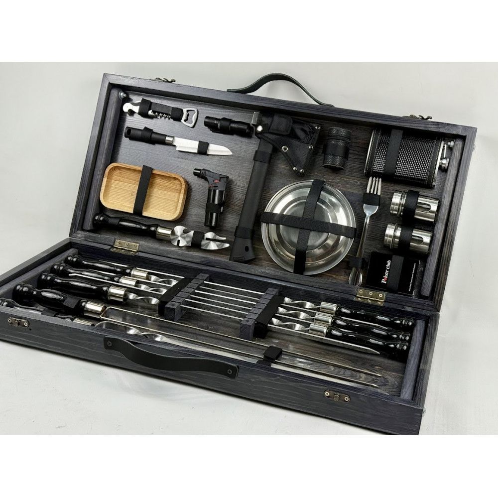 Набір шампурів подарунковий у кейсі-столику (7514)