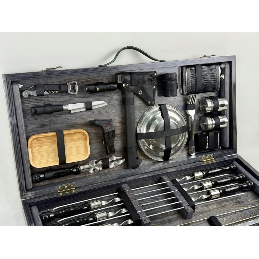 Набір шампурів подарунковий у кейсі-столику (7514)