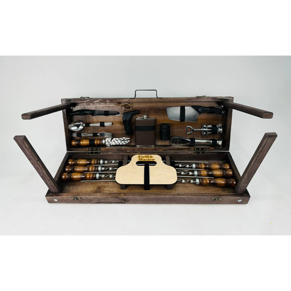 Набір шампурів подарунковий у кейсі-столику (7620)