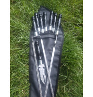 Набір: шампура, виделка, подвійний шампур в чохлі