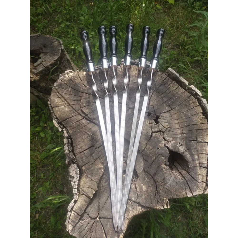 Набір: шампура, виделка, подвійний шампур в чохлі