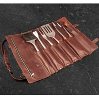 Набір для грилю та барбекю в шкіряному чохлі